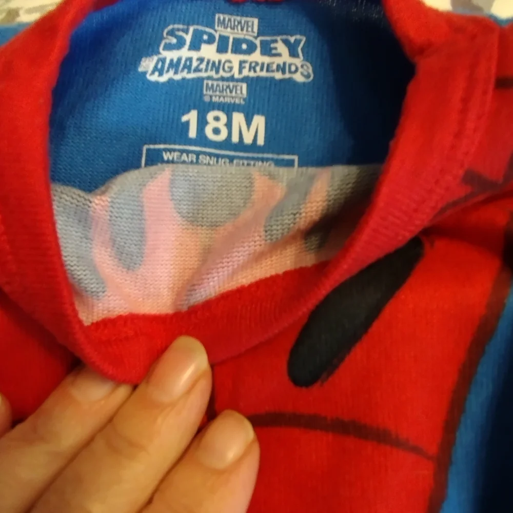 💚 Marvel Red and Blue Spider Man Pajama Set with Gray Muckey Mouse Design 18m